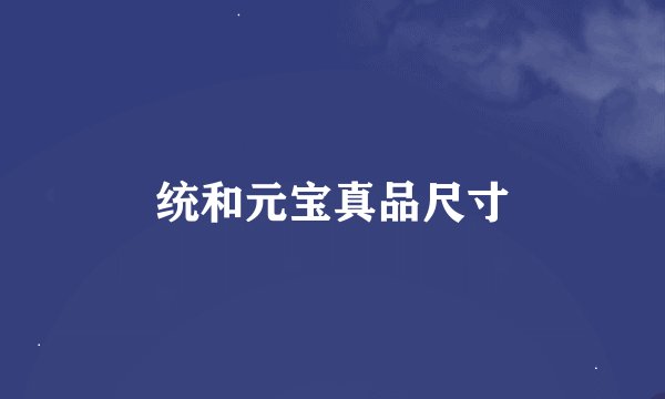 统和元宝真品尺寸