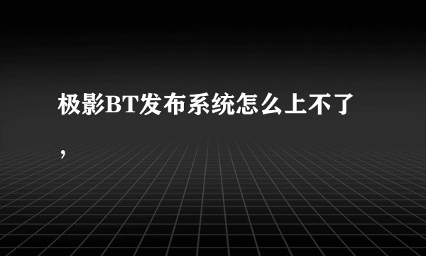极影BT发布系统怎么上不了，