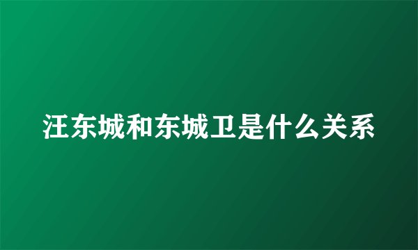 汪东城和东城卫是什么关系