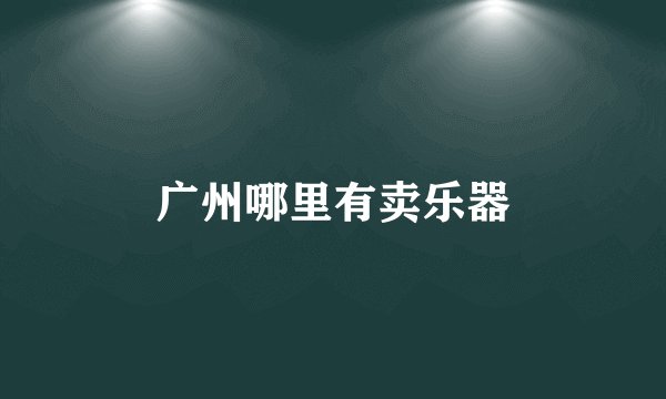 广州哪里有卖乐器