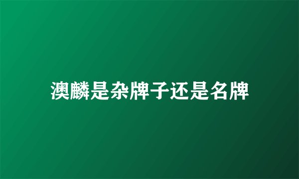 澳麟是杂牌子还是名牌