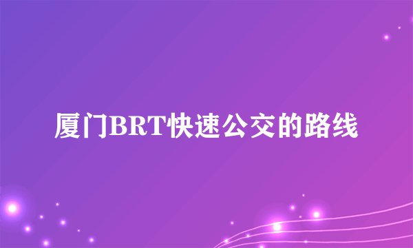厦门BRT快速公交的路线