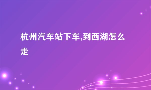 杭州汽车站下车,到西湖怎么走