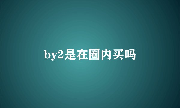 by2是在圈内买吗