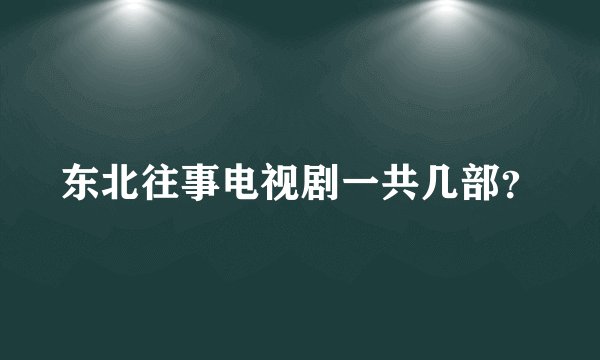 东北往事电视剧一共几部？