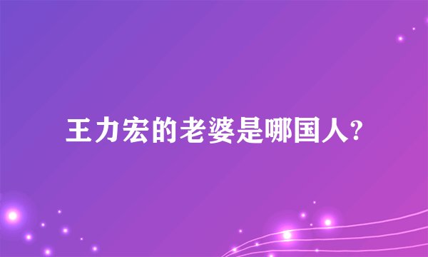 王力宏的老婆是哪国人?
