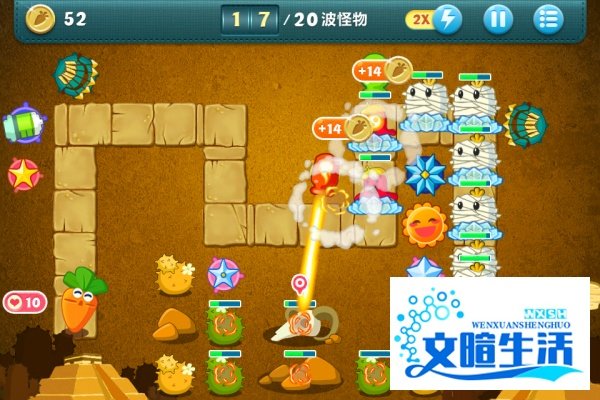 保卫萝卜沙漠主题第6关金萝卜攻略
