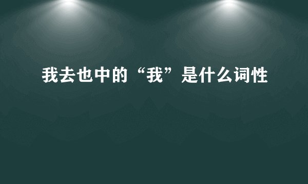 我去也中的“我”是什么词性