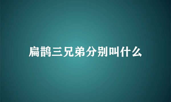 扁鹊三兄弟分别叫什么