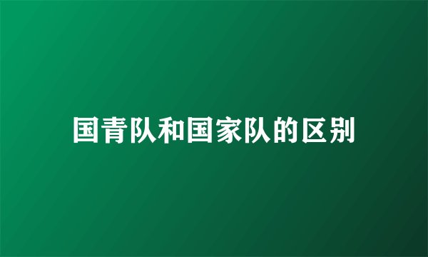 国青队和国家队的区别