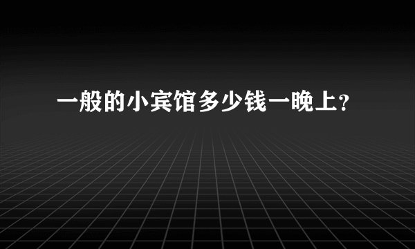 一般的小宾馆多少钱一晚上？
