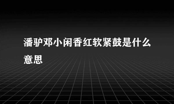 潘驴邓小闲香红软紧鼓是什么意思