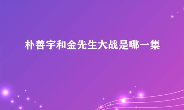 朴善宇和金先生大战是哪一集