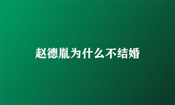 赵德胤为什么不结婚