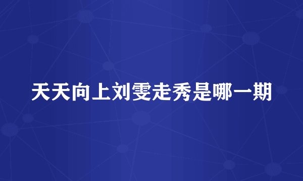 天天向上刘雯走秀是哪一期
