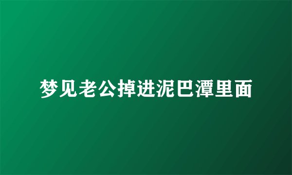 梦见老公掉进泥巴潭里面