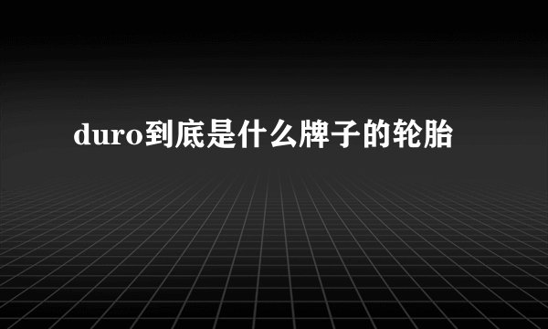 duro到底是什么牌子的轮胎