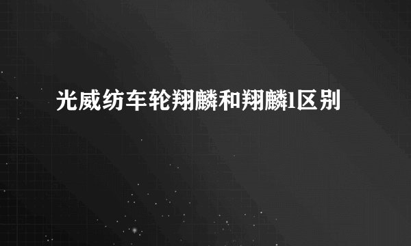 光威纺车轮翔麟和翔麟l区别