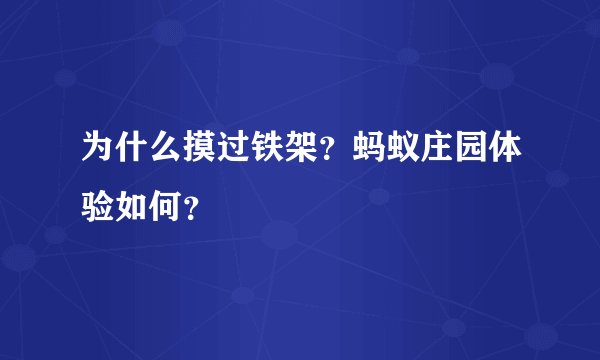 为什么摸过铁架？蚂蚁庄园体验如何？