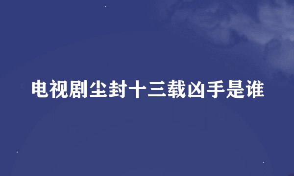 电视剧尘封十三载凶手是谁