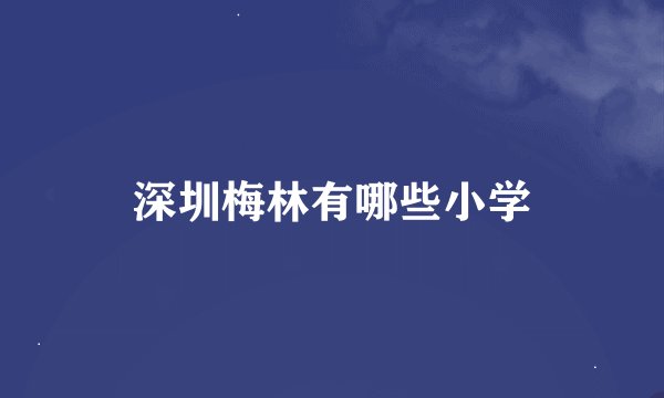深圳梅林有哪些小学