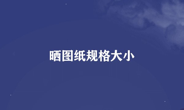 晒图纸规格大小