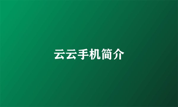 云云手机简介