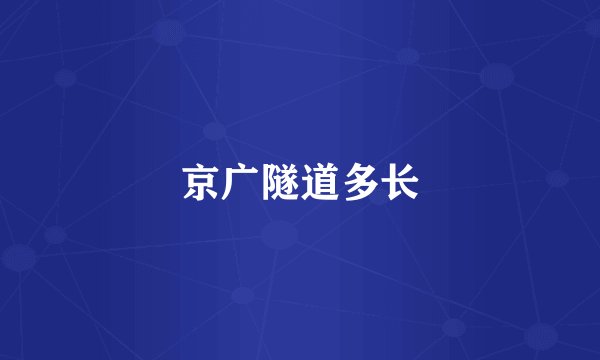 京广隧道多长