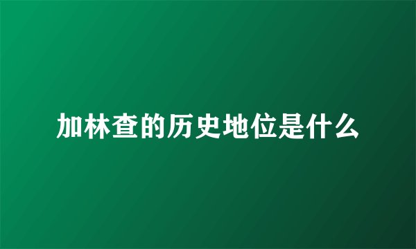 加林查的历史地位是什么