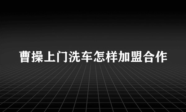 曹操上门洗车怎样加盟合作
