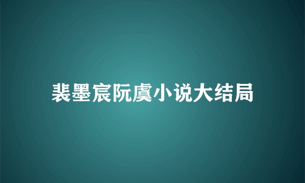 裴墨宸阮虞小说大结局