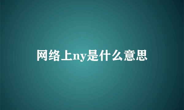 网络上ny是什么意思