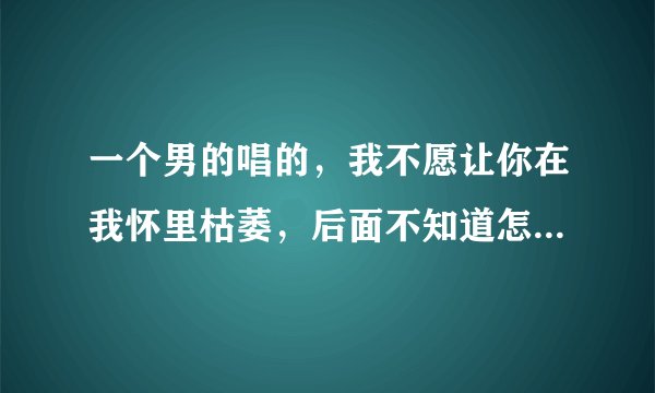 一个男的唱的，我不愿让你在我怀里枯萎，后面不知道怎么唱的了。请问歌名是？