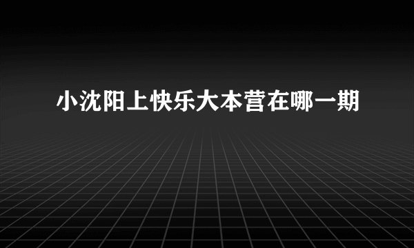 小沈阳上快乐大本营在哪一期