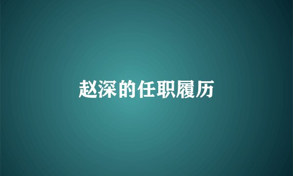赵深的任职履历