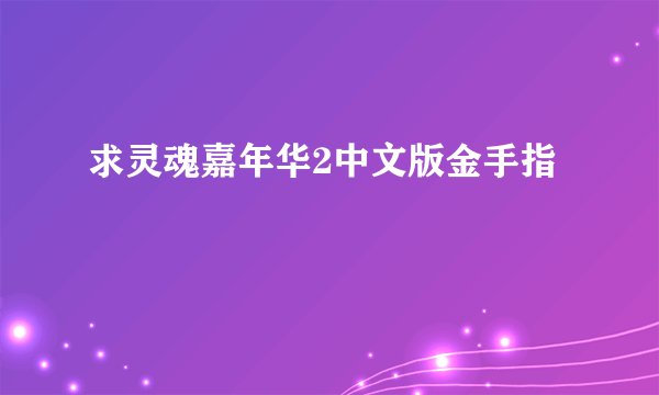 求灵魂嘉年华2中文版金手指