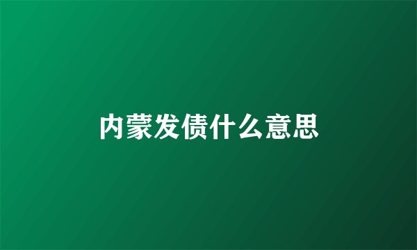 内蒙发债什么意思
