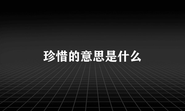 珍惜的意思是什么