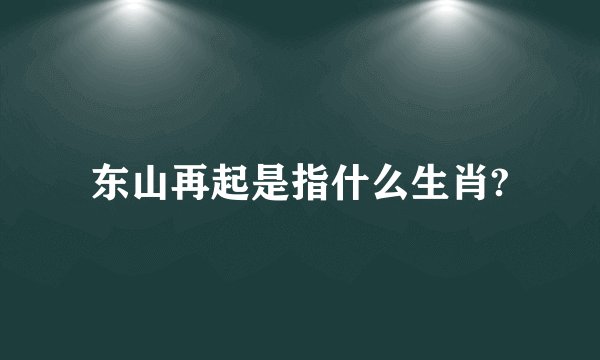 东山再起是指什么生肖?