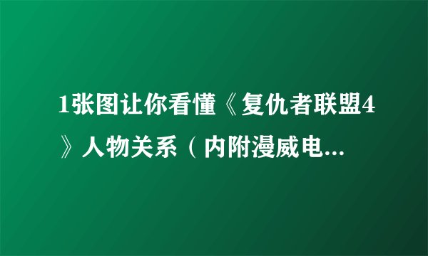 1张图让你看懂《复仇者联盟4》人物关系(内附漫威电影最佳观看顺序)