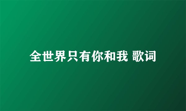 全世界只有你和我 歌词