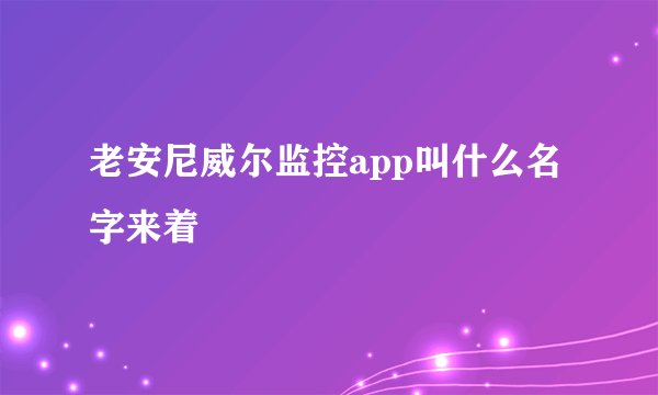老安尼威尔监控app叫什么名字来着