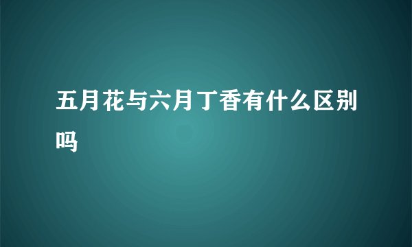 五月花与六月丁香有什么区别吗