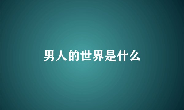 男人的世界是什么