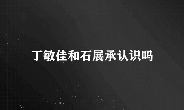 丁敏佳和石展承认识吗