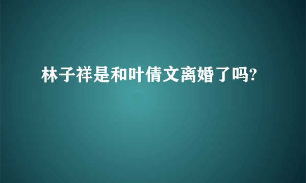林子祥是和叶倩文离婚了吗?