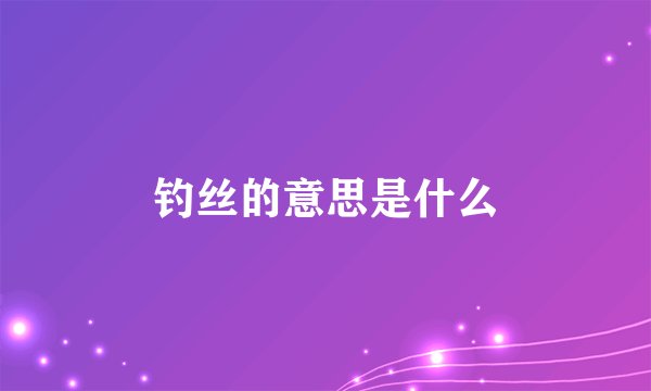 钓丝的意思是什么