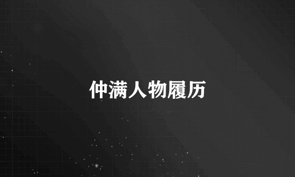 仲满人物履历