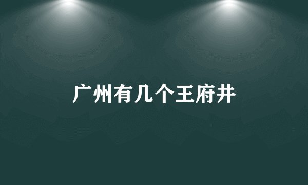 广州有几个王府井