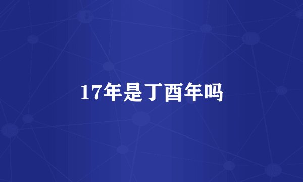 17年是丁酉年吗